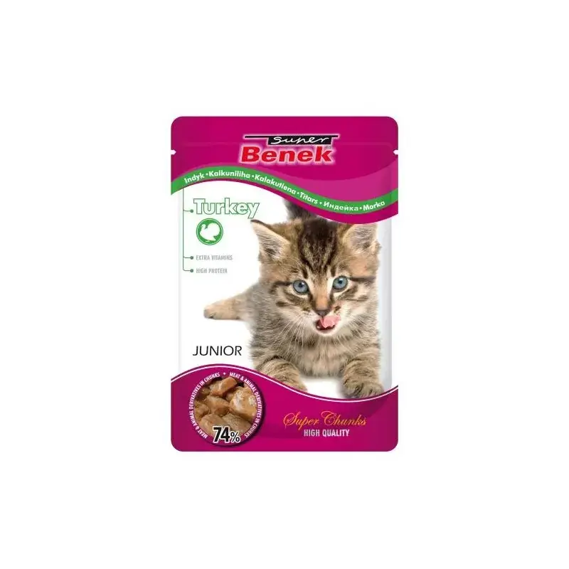 Promocja SUPER BENEK Cat Junior Indyk w sosie - saszetka