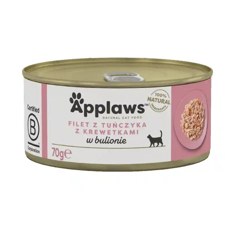 APPLAWS Cat Filet z tuńczyka z krewetkami (puszka) Bezpieczna płatność