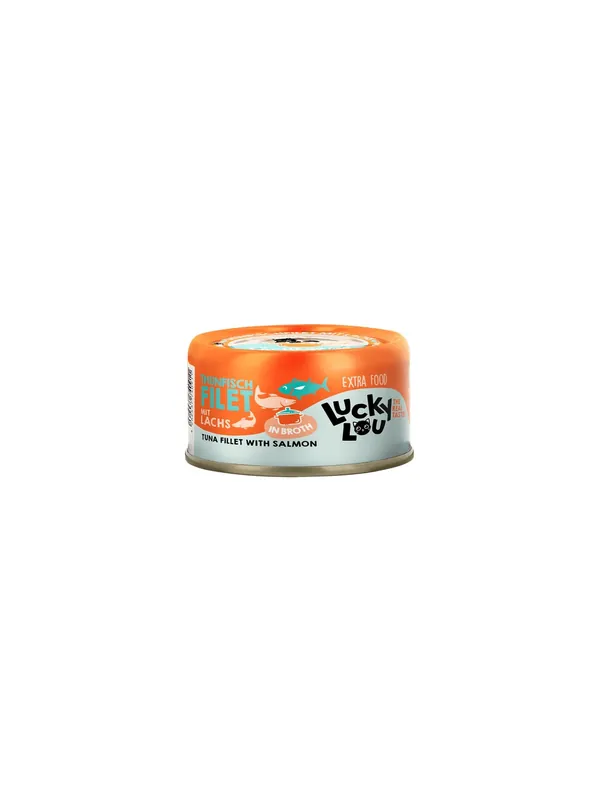 Lucky Lou Extrafood Tuńczyk & łosoś w bulionie puszka 70g Wyjątkowa oferta