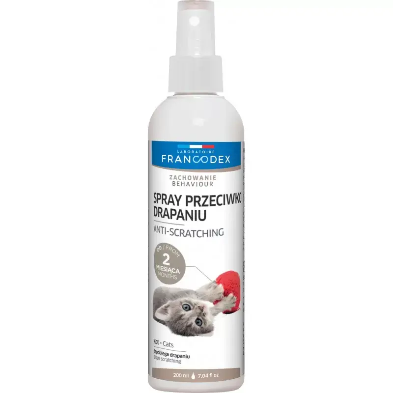 Wysoka jakość FRANCODEX Spray przeciwko drapaniu przez kocięta i koty 200ml