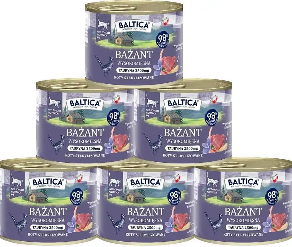 Baltica Smaki Regionów Adult Karma z bażantem dla kota 12x185g PAKIET Tani