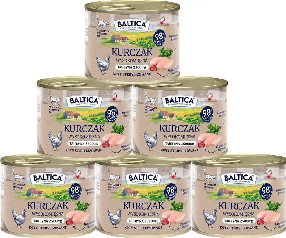 Bestseller Baltica Smaki Regionów Adult Karma z kurczakiem dla kota 12x185g PAKIET