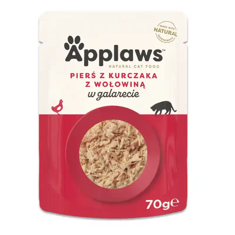 APPLAWS Cat Pierś z kurczaka z wołowiną w galaretce Tani