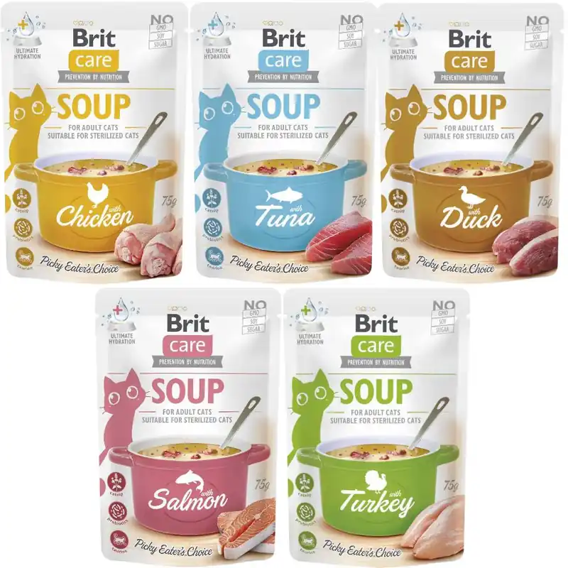 Wybór klientów Brit Care Cat Soup Pakiet degustacyjny Karma dla kota 5x75g