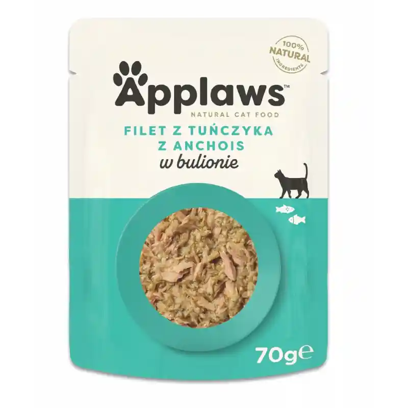 Nowy APPLAWS Cat Tuńczyk z anchois i wodorostami w bulionie