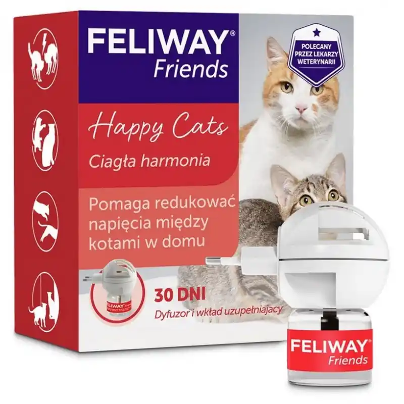 Wyjątkowa oferta FELIWAY Feromony Friends dla kota - Komplet 48ml (wkład + dyfuzor)