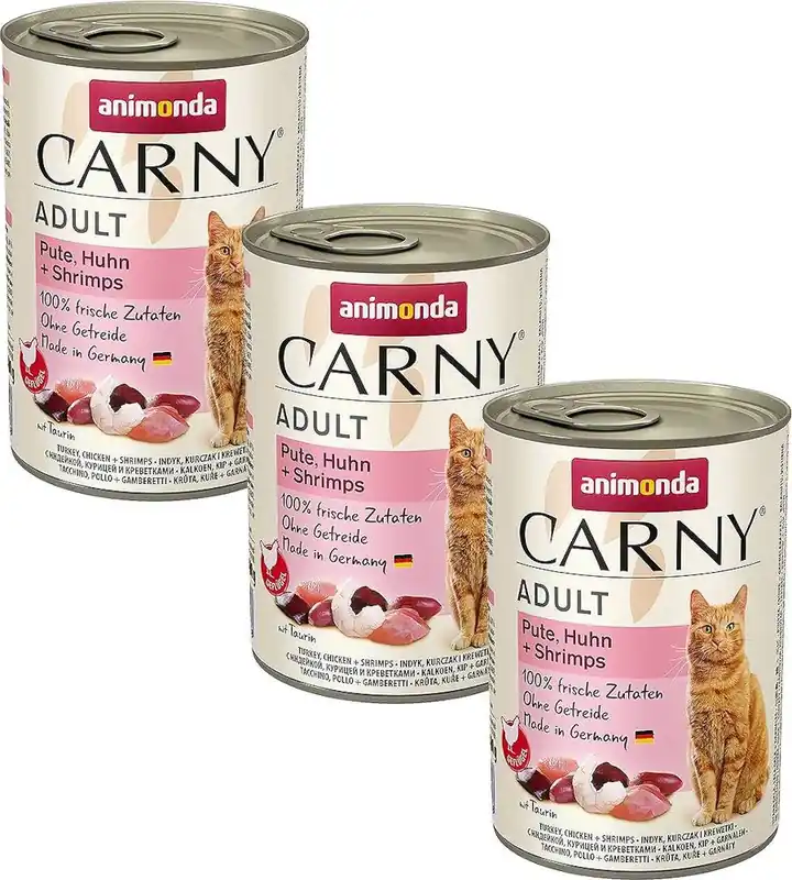 Animonda Carny Adult Karma z wołowiną, indykiem i krewetkami dla kota 6x400g PAKIET Oferta limitowana