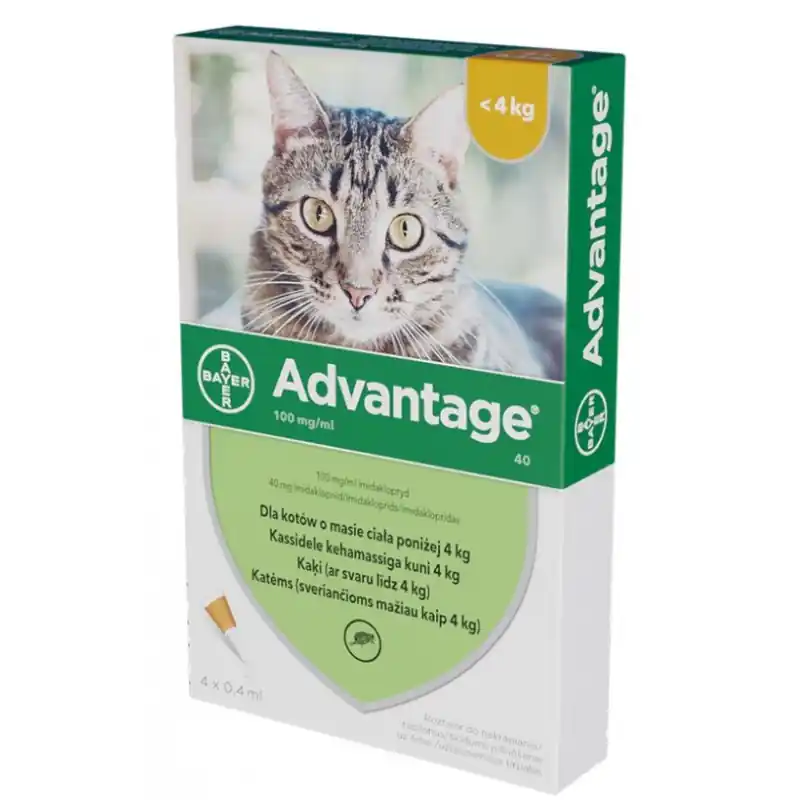 Szybka dostawa ELANCO Advantage dla kotów poniżej 4kg (4 x 0,4ml)