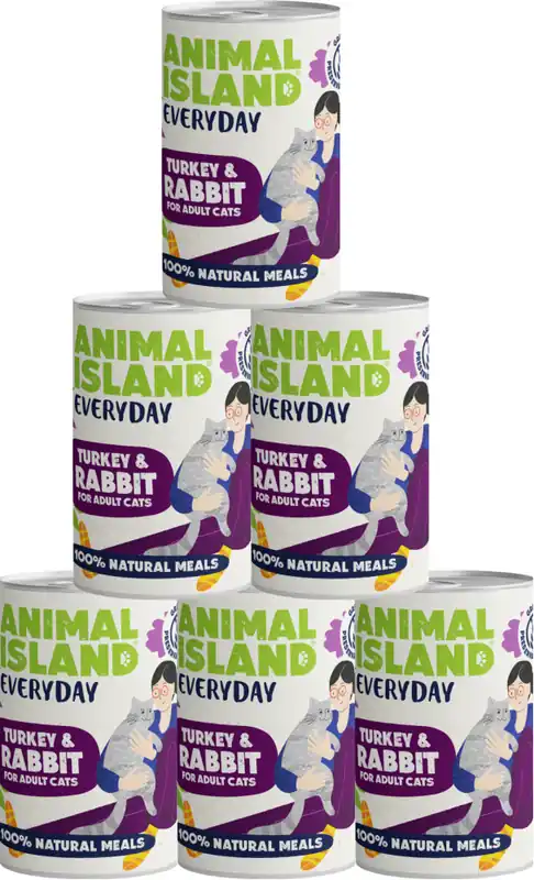Animal Island Everyday Turkey&Rabbit Mousse Karma z indykiem i królikiem w musie dla kota 12x400g PAKIET Zamów teraz