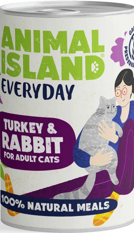 Animal Island Everyday Turkey&Rabbit Mousse Karma z indykiem i królikiem w musie dla kota 400g Bezpieczna płatność