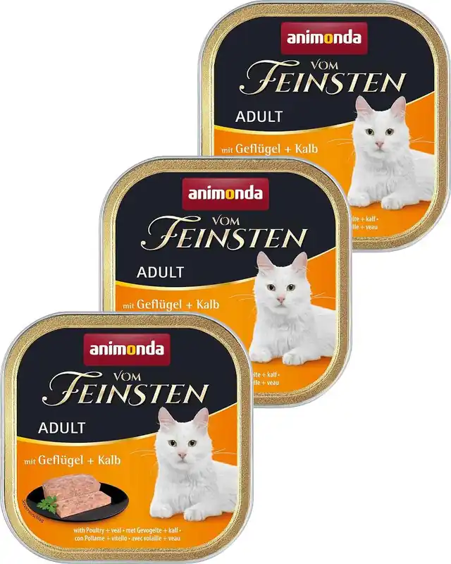 Szybka wysyłka Animonda Vom Feinsten CAT Adult Karma z drobiem i cielęciną dla kota 16x100g PAKIET
