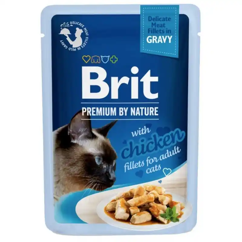 Ostatnie sztuki BRIT Premium Chicken Fillets Adult - Filety z kurczaka w sosie dla kota
