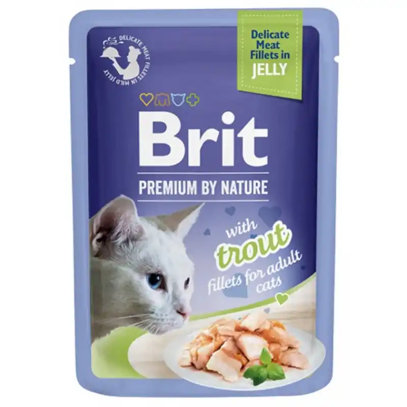BRIT Premium Trout Jelly Fillets Adult - Filety z pstrąga w galaretce dla kota Dostępne od ręki