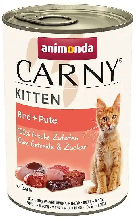 Łatwy zwrot Animonda Carny Kitten Karma z wołowiną i indykiem dla kociąt 400g