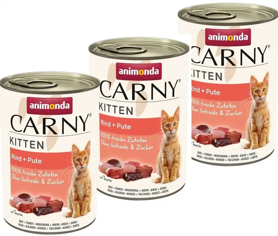 Animonda Carny Kitten Karma z wołowiną i indykiem dla kociąt 6x400g PAKIET Tylko dziś