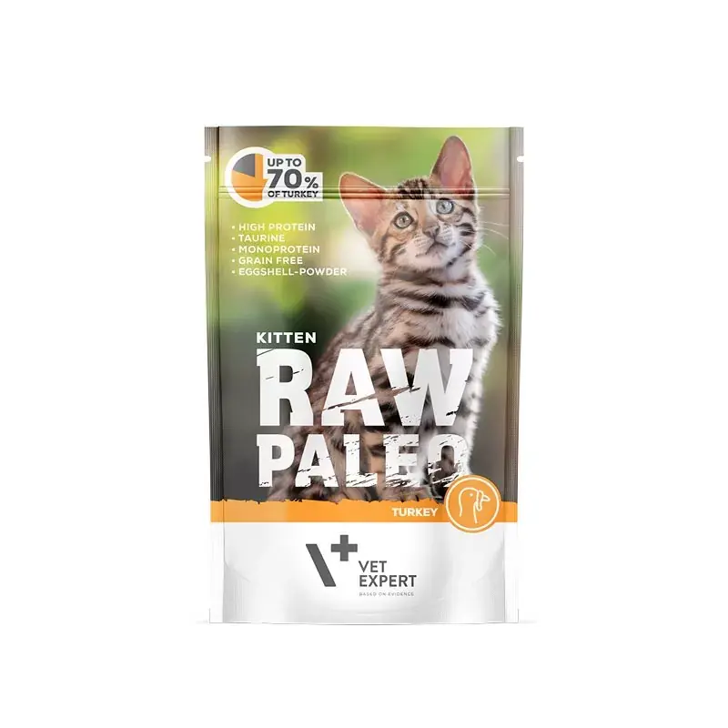 Oferta limitowana RAW PALEO Kitten Turkey 100g (saszetka) indyk dla kociąt