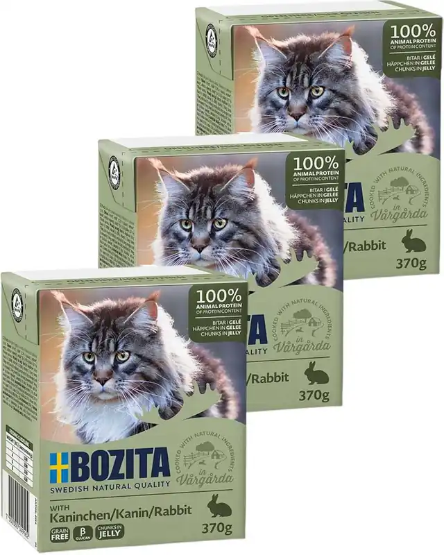 Oferta czasowa Bozita kaninchen Karma z królikiem w galaretce dla kota 6x370g PAKIET