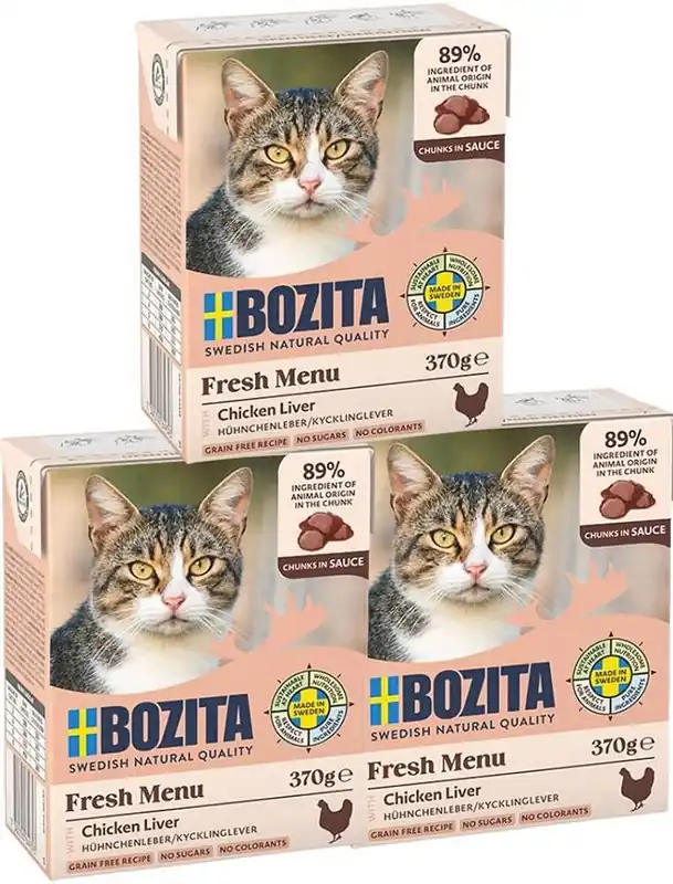 Łatwy zwrot Bozita Kot Karma z wątróbką kurczaka w sosie 6x370g PAKIET
