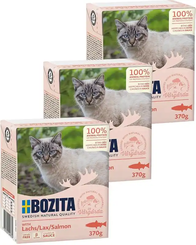 Dodaj do koszyka Bozita lachs Karma z łososiem w sosie dla kota 6x370g PAKIET