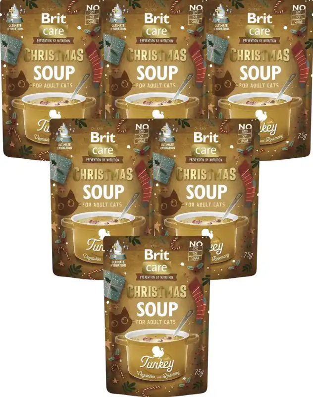 Brit Care Cat Christmas Soup with Tukey Karma z indykiem dla kota 15x75g Wyjątkowa oferta