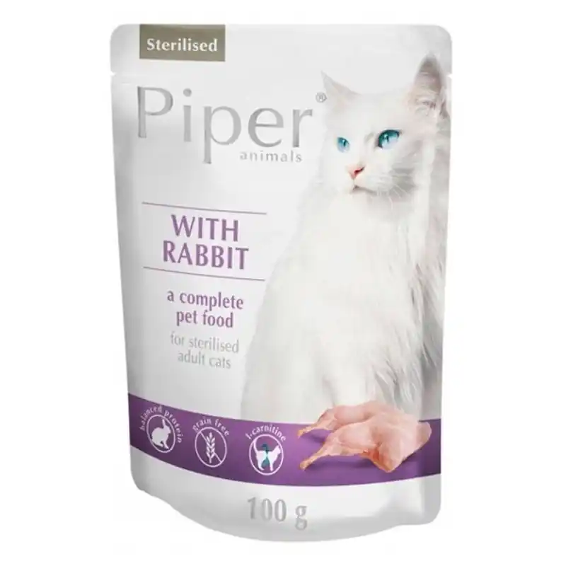 Oferta limitowana PIPER Animals Sterilised - dla kota z królikiem (saszetka)