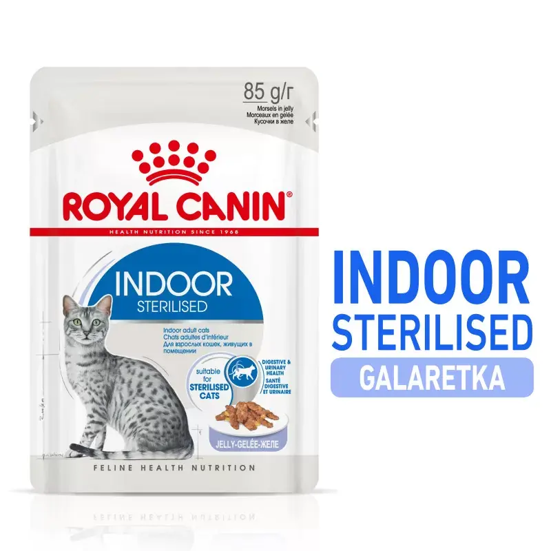 Bezpieczna płatność ROYAL CANIN Indoor Sterilised w galaretce, karma mokra dla kotów dorosłych, sterylizowanych, przebywających wyłącznie w domu