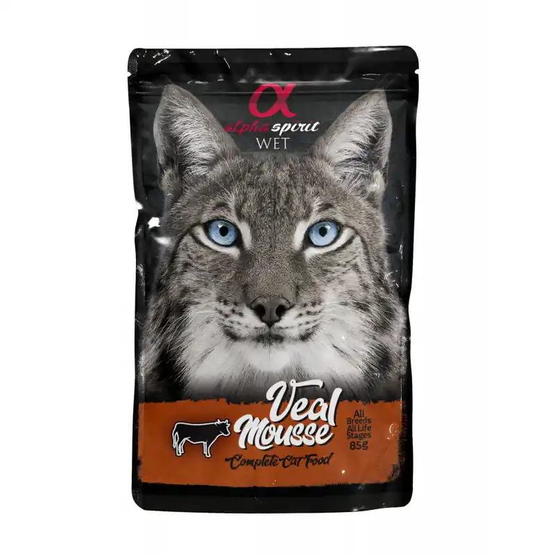 ALPHA SPIRIT Mus z cielęciny dla kota 85g (saszetka) Do wyczerpania zapasów
