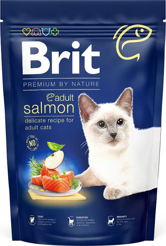Dostępne od ręki Brit Premium Cat Adult Salmon Karma z łososiem dla kota 1.5kg