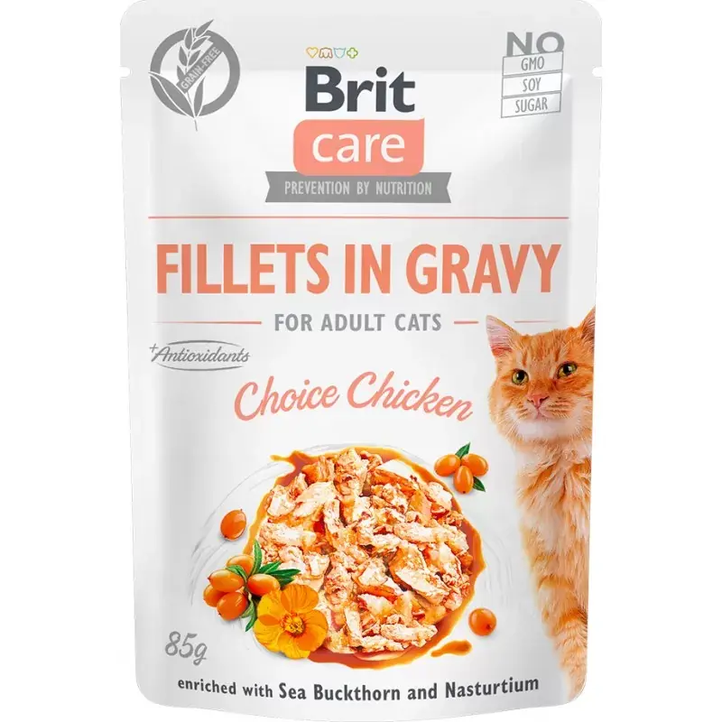 Ekspresowa dostawa BRIT CARE CAT Fillets in gravy Choice Chicken 85g (saszetka)
