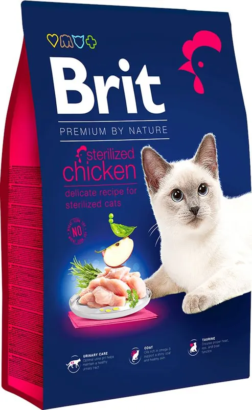 Darmowy zwrot Brit Premium Cat Sterilised Chicken Karma z kurczakiem dla kota 8kg