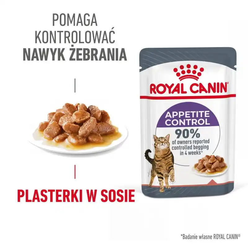 Tylko dziś ROYAL CANIN Appetite Control Care karma mokra, plasterki w sosie, dla kotów dorosłych, uporczywie domagających się jedzenia 85g