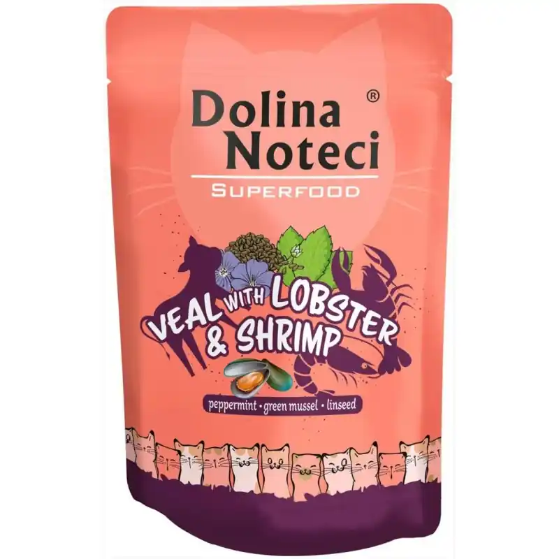 DOLINA NOTECI Superfood dla kota Cielęcina z Homarem i Krewetkami (saszetka) Do wyczerpania zapasów
