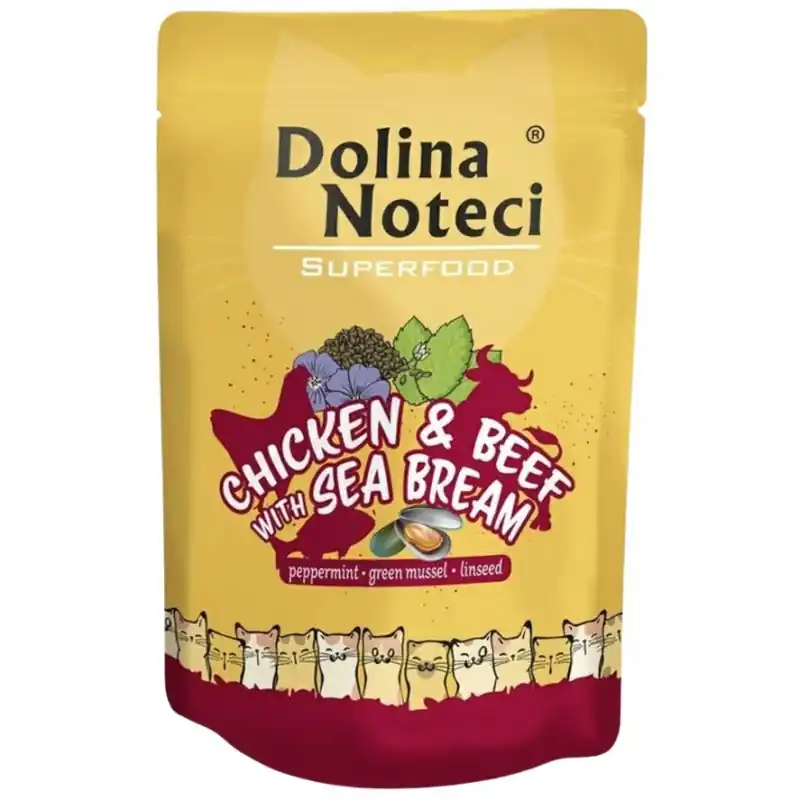 Okazja DOLINA NOTECI Superfood dla kota Kurczak i Wołowina z Doradą (saszetka)
