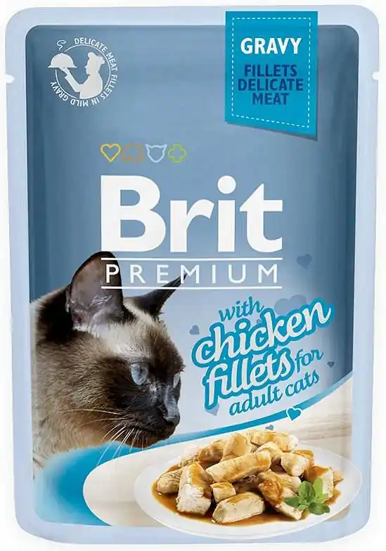 Brit Premium with Chicken Fillets for Adult Cats Karma z kurczakiem w sosie dla kota 85g Wysoka jakość