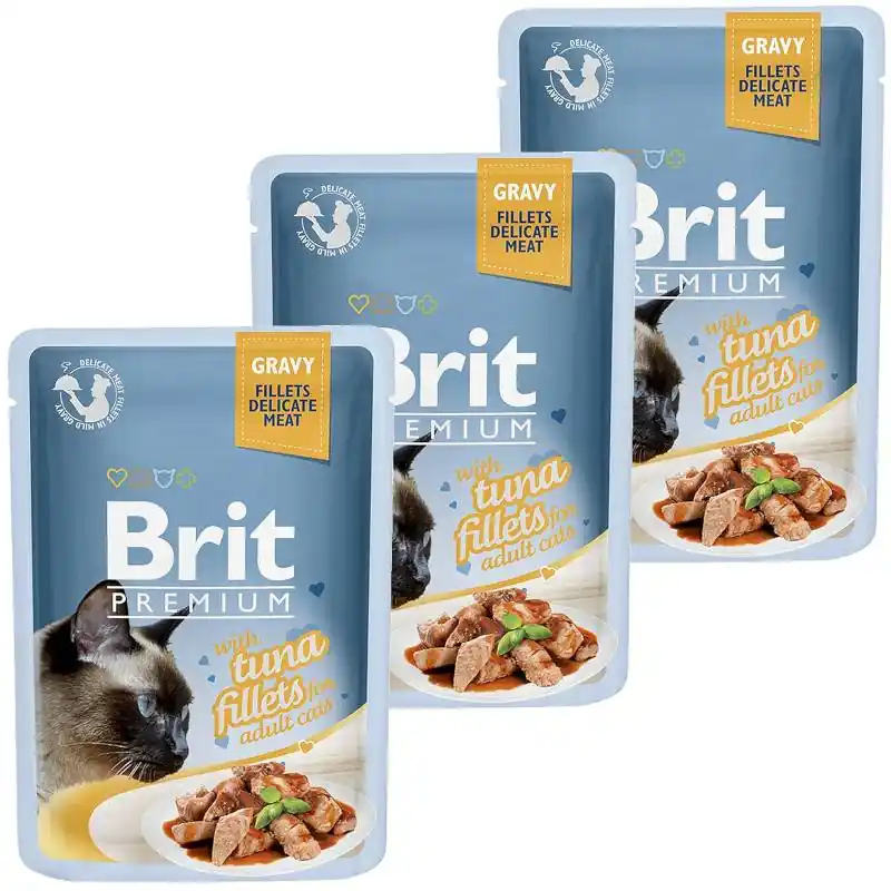 Brit Premium with Tuna Fillets for Adult Cats Karma z tuńczykiem w sosie dla kota 24x85g PAKIET Niska cena