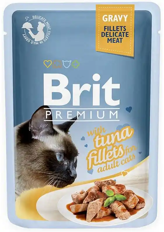 Brit Premium with Tuna Fillets for Adult Cats Karma z tuńczykiem w sosie dla kota 85g Zniżka