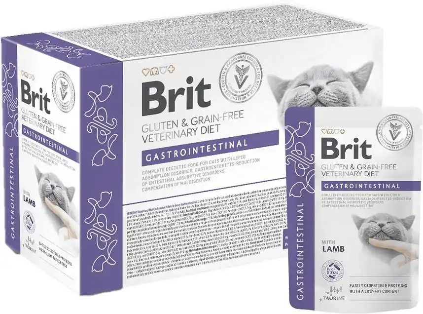 Brit Veterinary Diet Gastrointestinal Lamb Karma z jagnięciną dla kota 12x85g PAKIET Ostatnia szansa