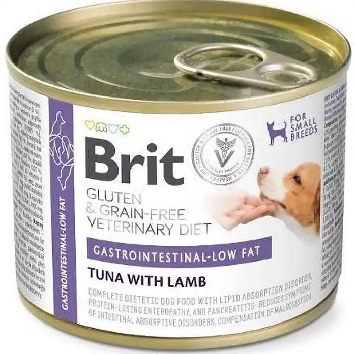 Brit Veterinary Diet Gastrointestinal Low Fat Tuna&Lamb Karma z tuńczykiem i jagnięciną dla psa 200g Wysoka jakość