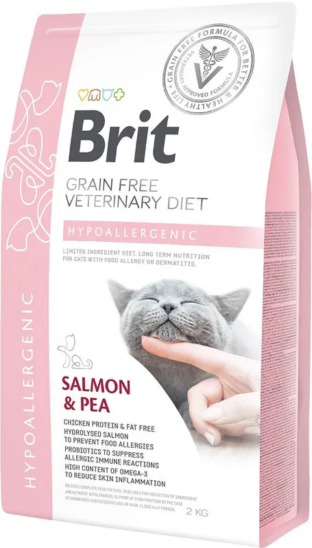 Brit Veterinary Diet Hypoallergenic Salmon&Pea Karma z łososiem dla kota 2kg Zniżka