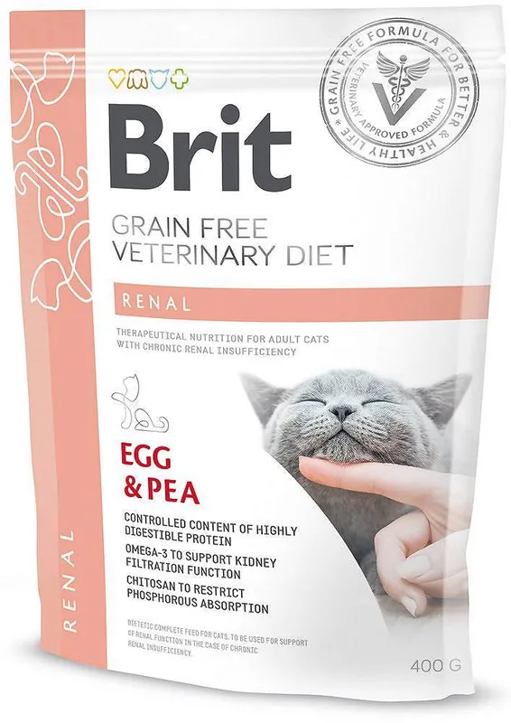 Oferta czasowa Brit Veterinary Diet Renal Egg&Pea Karma z jajami i groszkiem dla kota 400g