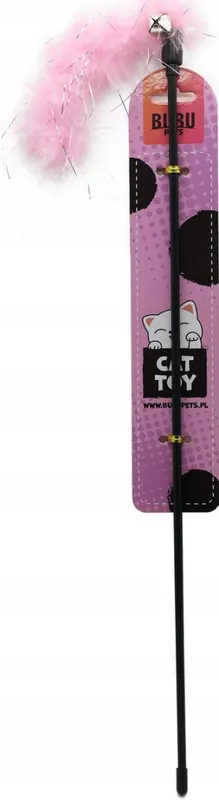 Bubu Pets Wędka z piórkami i dzwoneczkiem dla kota 44-58cm MIX WYPRZEDAŻ Nowość