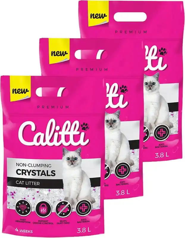 Calitti Żwirek silikonowy dla kota Crystal 8x3.8l PAKIET Cena promocyjna