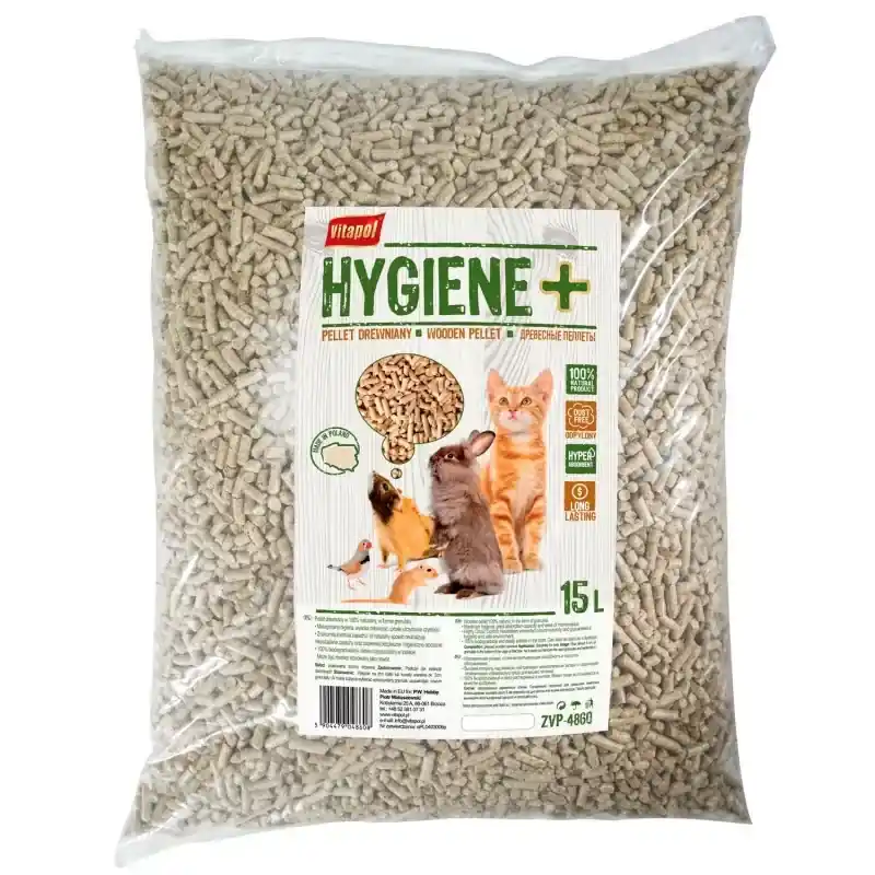 Szybka dostawa VITAPOL Hygiene+ Pellet drewniany dla zwierząt 15l