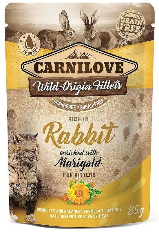 Do wyczerpania zapasów Carnilove CAT Kitten Rabbit&Marigold Karma z królikiem i nagietkiem dla kociąt 85g