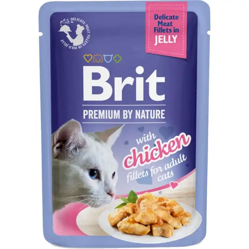Nowość BRIT PREMIUM CAT Chicken Jelly Fillets Adult - kurczak w galaretce 85g