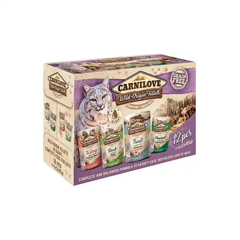 CARNILOVE CAT Wild Origin Fillets Pouch Multipack saszetki (12x 85g) Okazja