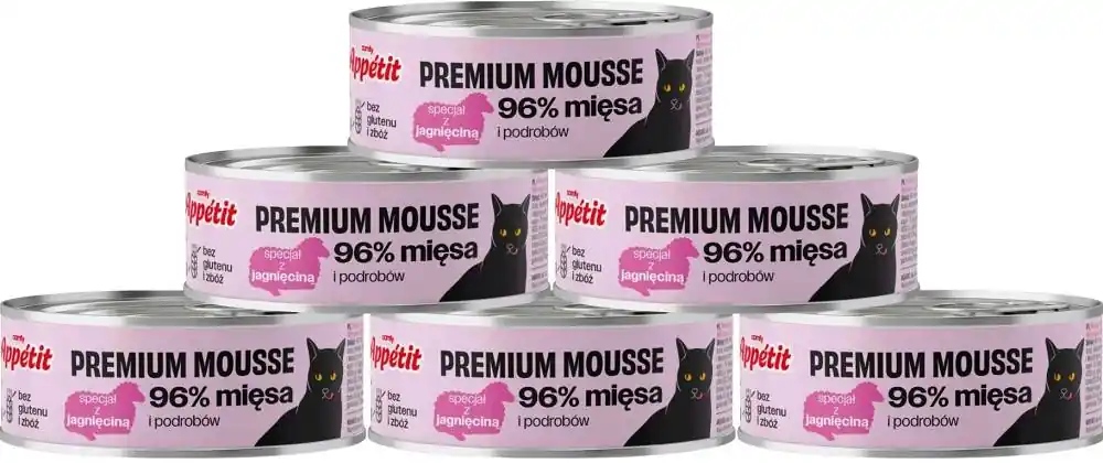 Niska cena Comfy Appetit Premium Mousse Karma z jagnięciną dla kota 12x85g PAKIET