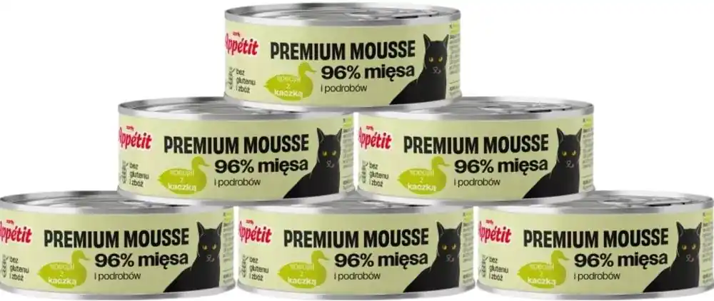Super okazja Comfy Appetit Premium Mousse Karma z kaczką dla kota 12x85g PAKIET