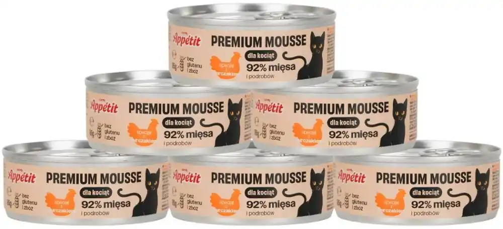 Comfy Appetit Premium Mousse Karma z kurczakiem dla kociąt 12x85g PAKIET Darmowy zwrot