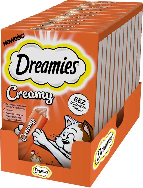 Szybka wysyłka Dreamies Creamy Przysmak z pysznym kurczakiem dla kota 11x40g OPAKOWANIE ZBIORCZE